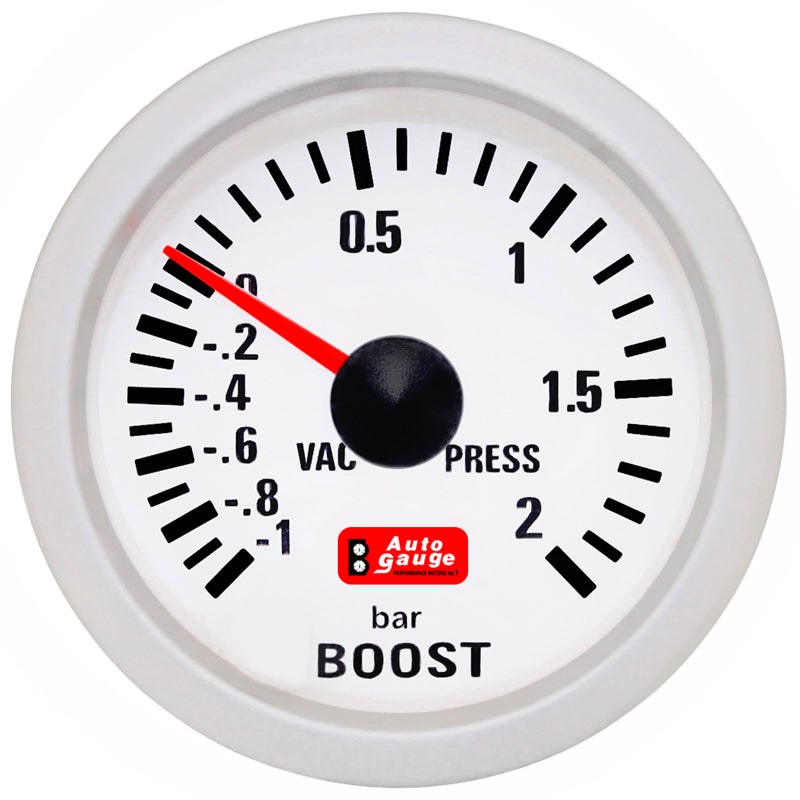 Barometri valkoinen 2 tuumaa Auto Gauge