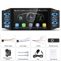 1 DIN 5" kosketusnäyttö langattomalla Apple CarPlaylla ja Android Autolla 