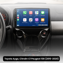 108, C1, Aygo 15-20 - 10,1" radio Apple CarPlaylla ja Android Autolla