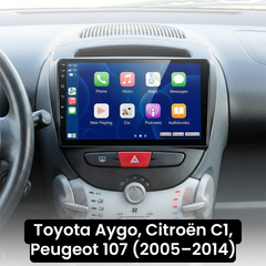 107, C1, Aygo 05-14 - 10,1" radio Apple CarPlaylla ja Android Autolla
