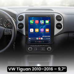 VW Tiguan 10–16 – 9,7 tuuman radio Apple CarPlaylla ja Android Autolla