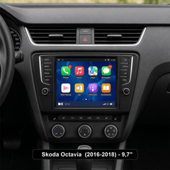 Skoda Octavia 2016-2018 - 9,7" autoradio Apple CarPlaylla ja Android Autolla 