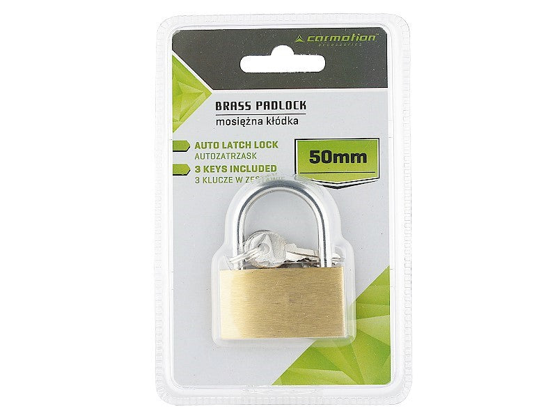 50 mm messinkinen riippulukko messinki- ja teräsrakenteella