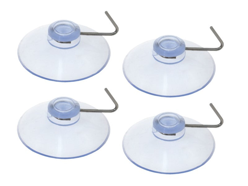 Läpinäkyvät imukupit metallikoukuilla 40 mm, 4 kpl