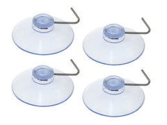 Läpinäkyvät imukupit metallikoukuilla 40 mm, 4 kpl