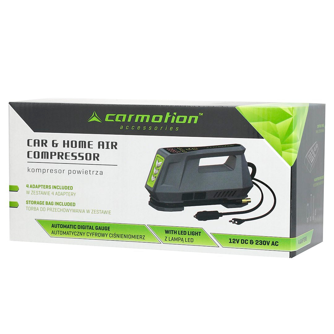 CARMOTION-ilmakompressori digitaalisella painemittauksella ja LED-valolla