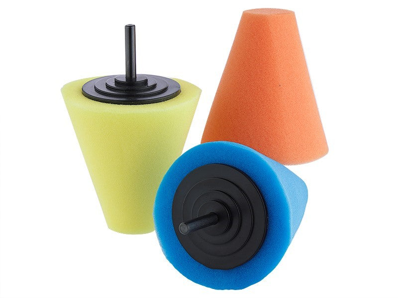 3 kiillotuskartiota M6-adapterilla, katkaistun kartion muotoinen