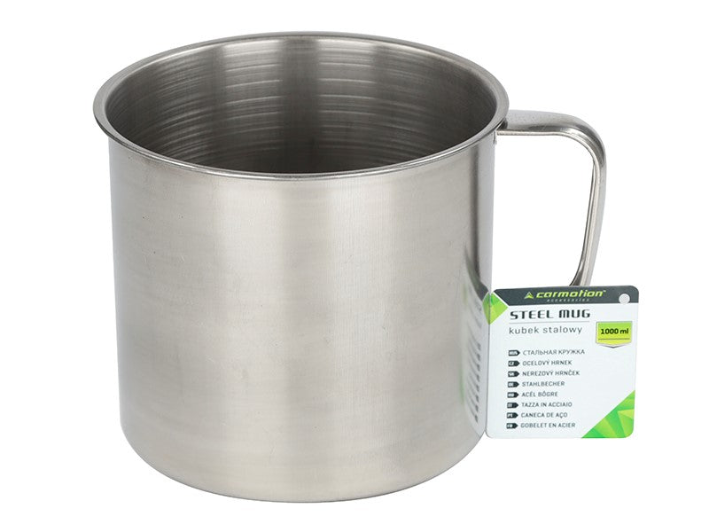 Suuri 1000 ml teräsmuki kahvalla