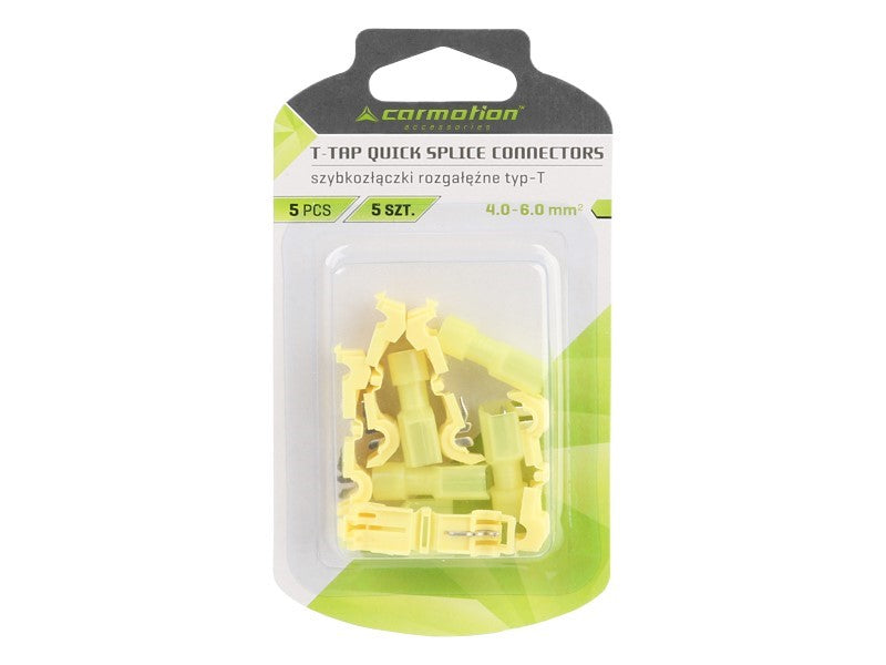 CARMOTION T-haaraliittimet, keltainen, 4,0–6,0 mm² kaapelille
