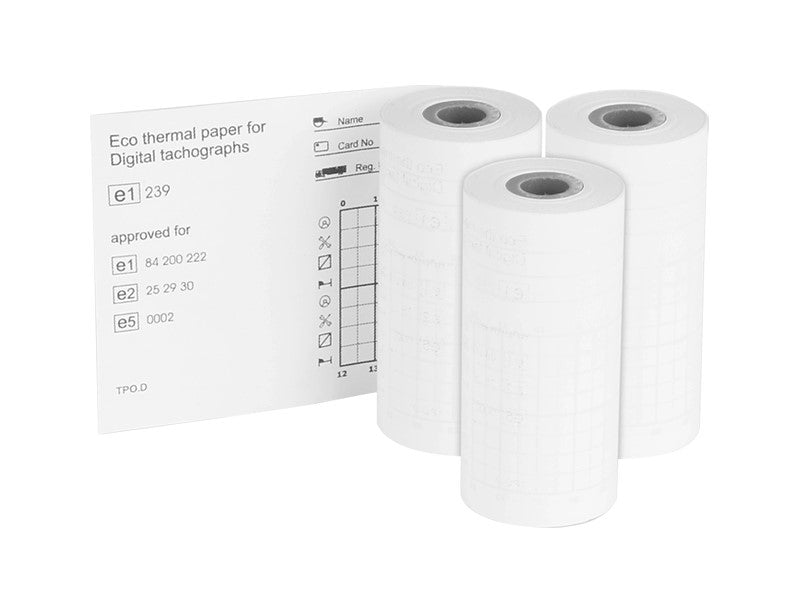 Ajopiirturipaperi digitaaliseen ajopiirturiin, 3 rullaa x 8 m