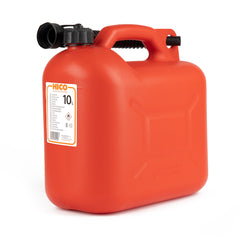 Rød plastdunk til brændstof på 10 liter