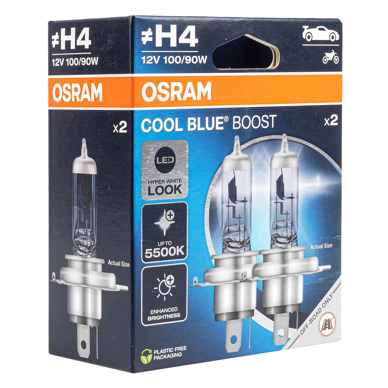Osram H4 Cool Blue Boost 100/90W halogeenipolttimo