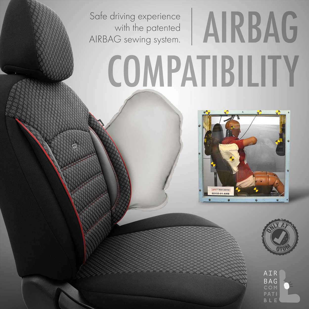 OTOM SPORT PLUS 102 sædebetræk med AIRBAG-søm
