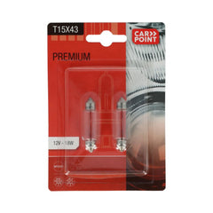 Carpoint Carpoint Premium-autolamput 12V T15x43 2 kpl. 