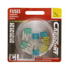 Carpoint mini-lattasulakkeet, lajitelma 15–30 A, 10 kpl 