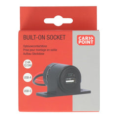 Carpoint asennuspistorasia USB-A + USB-C 12/24V 