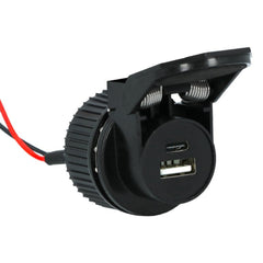 Carpoint USB-A + USB-C 12/24V asennuspistorasia 