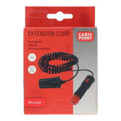 Carpoint-jatkojohto 12 V, 250 cm, 5 A, virtakytkimellä 