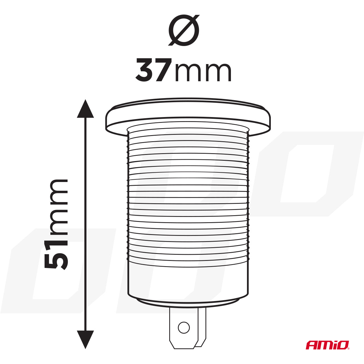 Vedenpitävän USB- ja USB-C-puhelinlaturin tekninen piirustus