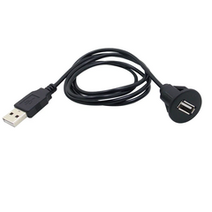 USB-jatkokaapeli autosoittimeen – USB-uros naaras paneeliasennuksella 