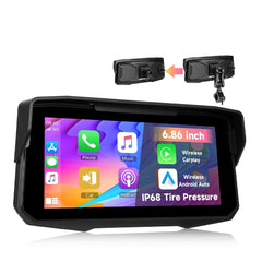 6,86” moottoripyörän näyttö CarPlaylla, Android Autolla, AirPlaylla ja TPMS:llä 