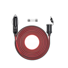 4 metrin tupakansytyttimen jatkojohto 12V/24V – auton virtakaapeli 15A sulakkeella 