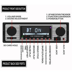 1 DIN autoradio Bluetoothilla, USB:llä ja retroilmeellä – MP3-soitin 