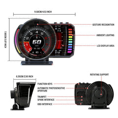 3,5" Head-Up Display (HUD) autoon – digitaalinen nopeusmittari OBD2:lla 