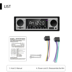 1 DIN autoradio Bluetoothilla, USB:llä ja retroilmeellä – MP3-soitin 
