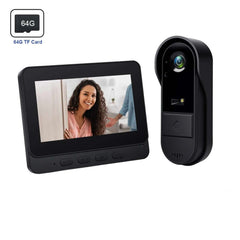 4,3" monitori langaton ovikello kameralla + 64 GB SD-kortti – videovalvonta ulko-ovelle 